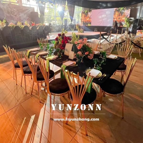 Cheap Price Wedding Chairs Events Banquet Gold Frame Velvet Seat Dining Chairs