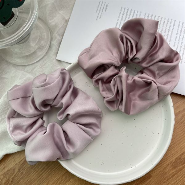 Acetate satin large girls scrunchie headdress Japanese Korean texture cloth loop tie hair rope wholesale