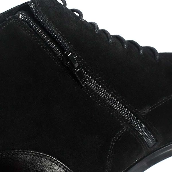 Elegant Perforation Black Mens Leather Dress Boots