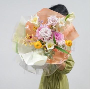 57*57cm Partysu Valentine's Day Waterproof Floral Flower Wrapping Paper with Butterfly Design