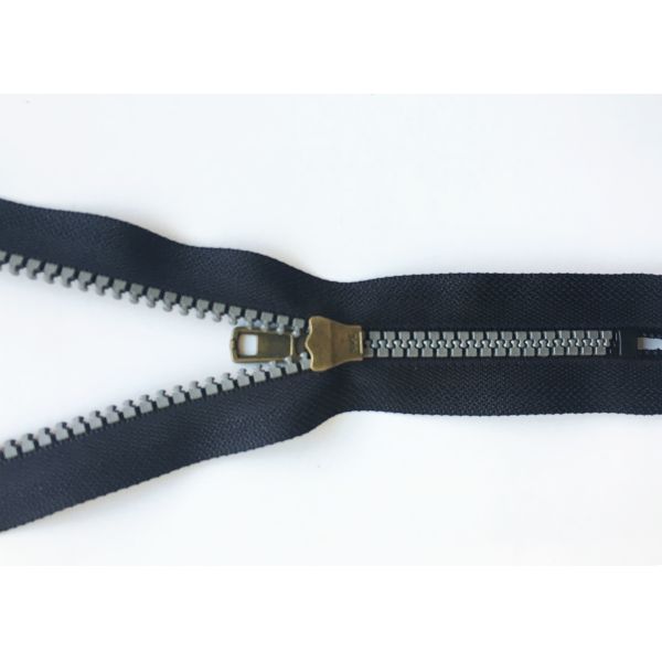 Gold Teeth Riri Sewing Notions Zippers With Golden / Silver Pull , Metal Big Silver Black Copper