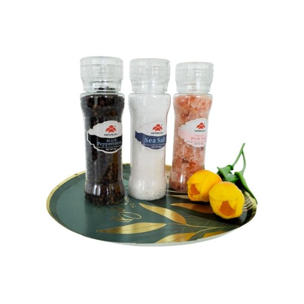 Grinder Combo For Condiment Manual Plastic Grinder Mill With Salt Pepper