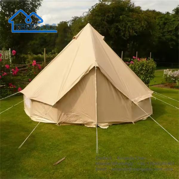 Tenda de acampamento ao ar livre Tenda impermeável de algodão de lona Glamping Tenda de sino de luxo
