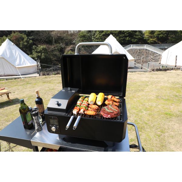 Experience the Versatility Portable Wood Pellet Grill Electric Smoker for Outdoor BBQ