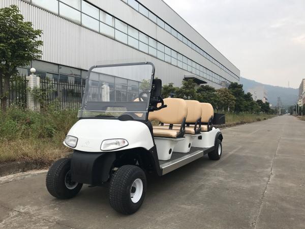 Instalado com os carrinhos de golfe elétricos pequenos da caixa plástica da carga 6 assentos sem teto do carro