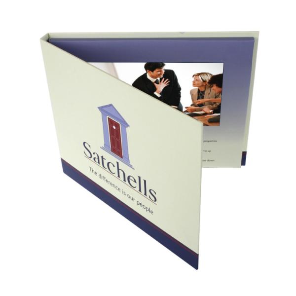 7 Inches IPS LCD Video Greeting Card 128MB A5 With Light Sensor
