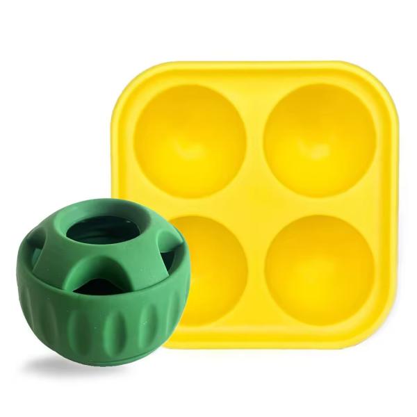 Refillable Slow Feeder Dog Ball Rubber Dog Food Ball Toy Durable