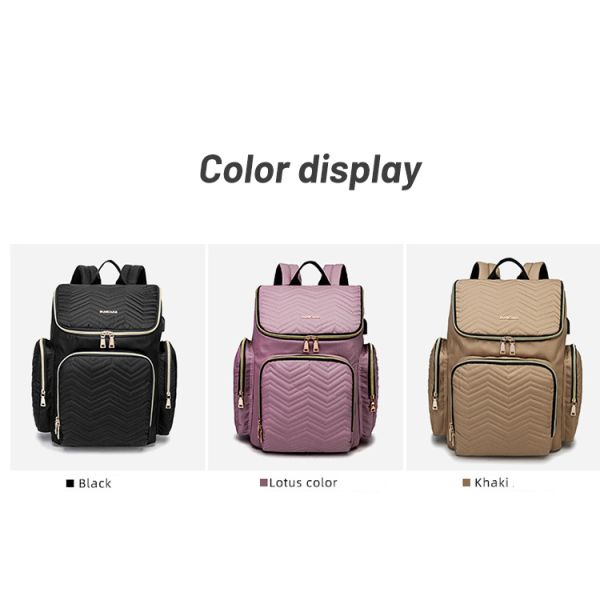 Embroidered Diaper Bag Backpack With USB