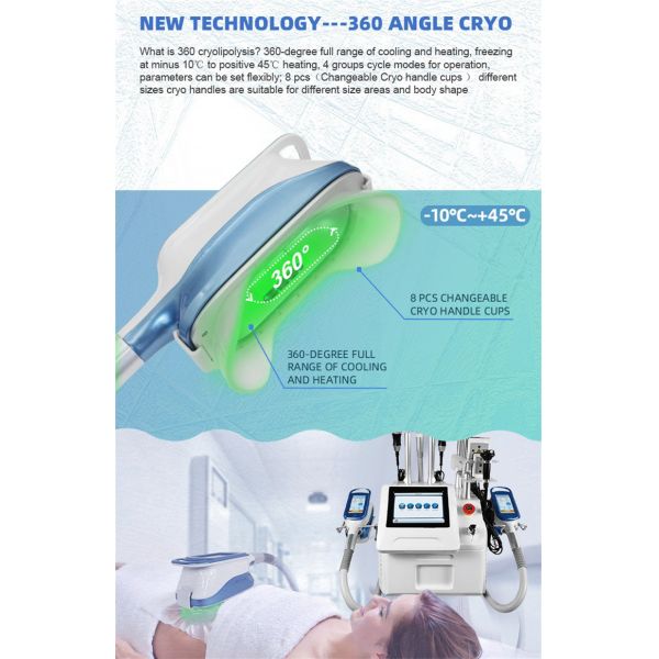 Портативное тело 650nm Cryolipolysis уменьшая машину жирную замерзающ 6 In1