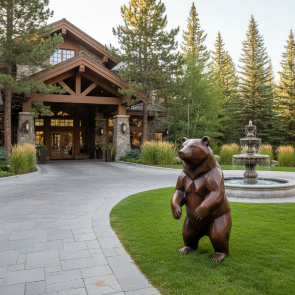 Custom Metal Casting Life Size Bronze Bear Sculpture Outdoor Garden Statue Realistic Animal Art for Villa Park Landscape Decor