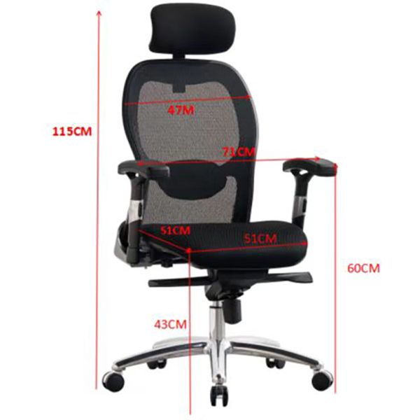 Knee Tilt High Back Executive Office Chair Full Mesh Revolving Ergonomic Adjustable