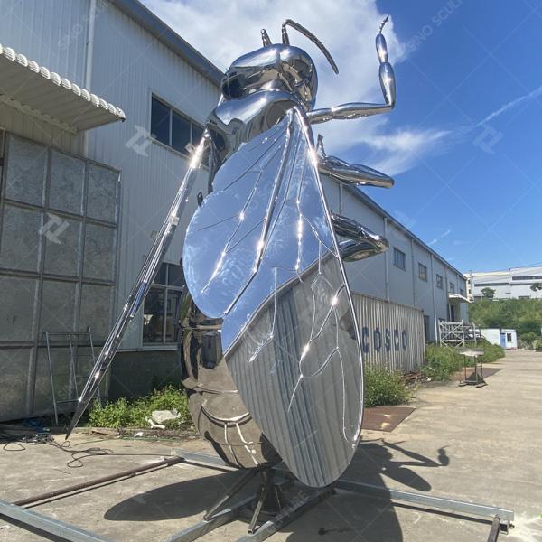 Polished Stainless Steel Artists Bee Sculpture 4.8m Height