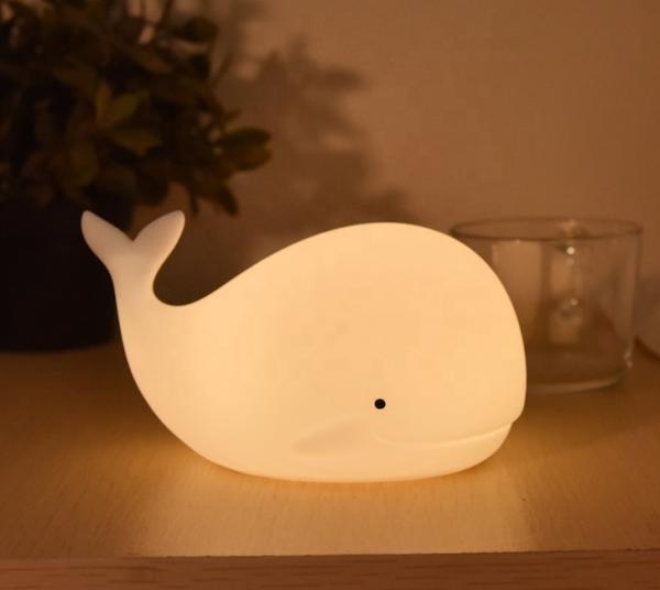 baleia animal da luz da noite do diodo emissor de luz do quarto da bateria 0.4w 18650 15 horas de utilização