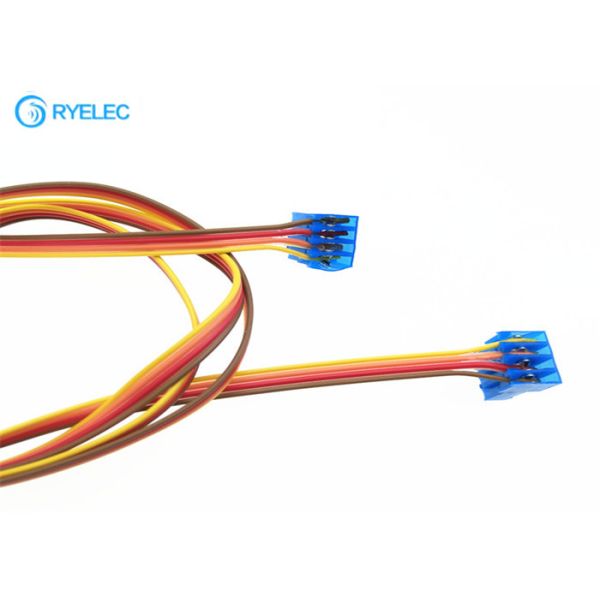 640470-4 MTA100 Blue Connector Custom Wire Harness RCPT 4 POS 26AWG Flat Ribbon Cable