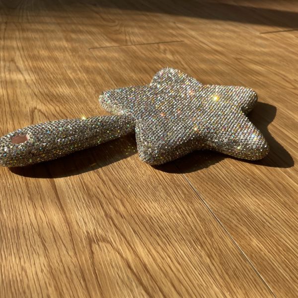 Long Handle Lighted Cosmetic Mirror Fashion Star Shaped Vintage Gold for Everyday