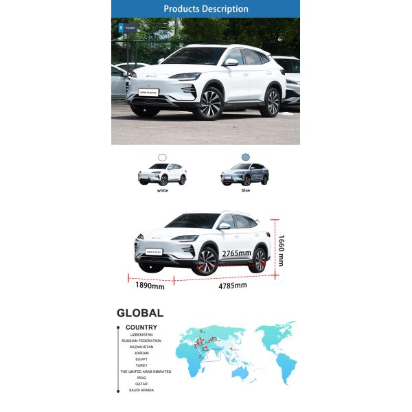 Электрический высокоскоростной внедорожник 4 колеса 5 дверей внедорожник быстрая зарядка BYD Song Plus