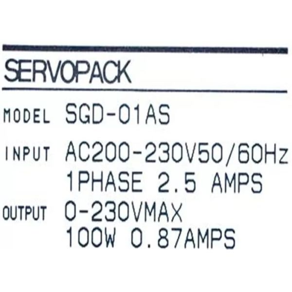 SGD-01AS Yaskawa AC Frequency 100w Output Analog Servo Driver