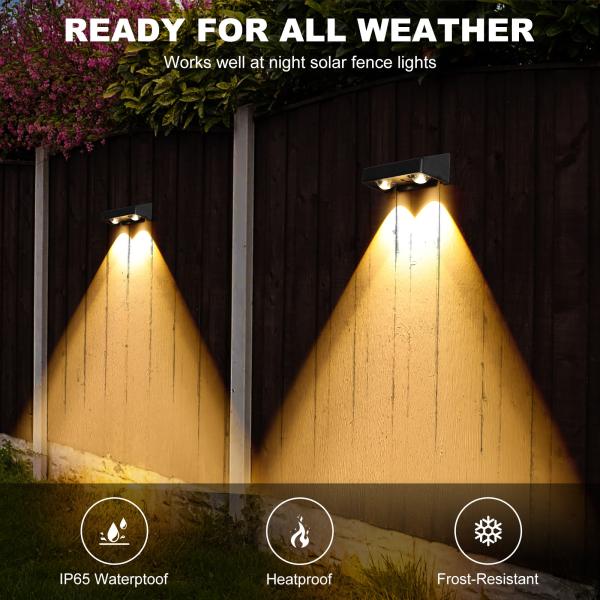 Lumière de clôture solaire avec panneau solaire au silicium monocristallin