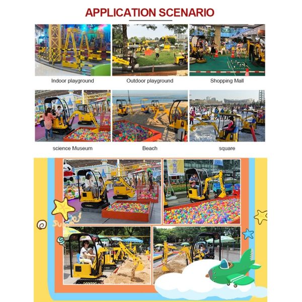 Indoor Outdoor Playground Pleasure Excavator Electric Excavator Machine