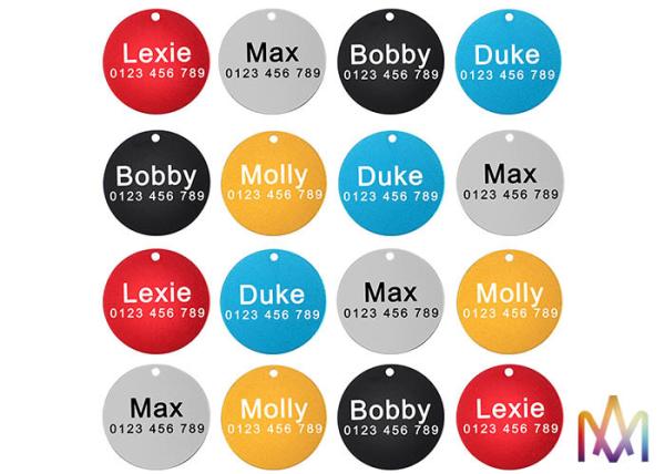 encantos 40mm redondos de 30mm Cat Dog Tags Personalized Pet