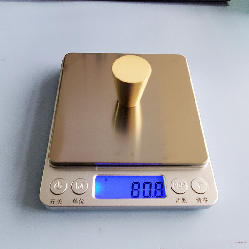 Modern Minimalist Solid Brass Cone Handle Single Hole Cabinet Door Knob for Kitchen & Bedroom Furniture Gold Drawer Brass Gold