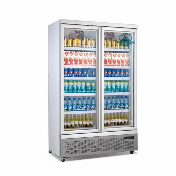 Double Door Commercial Refrigerator upright cooler /refrigeration display case
