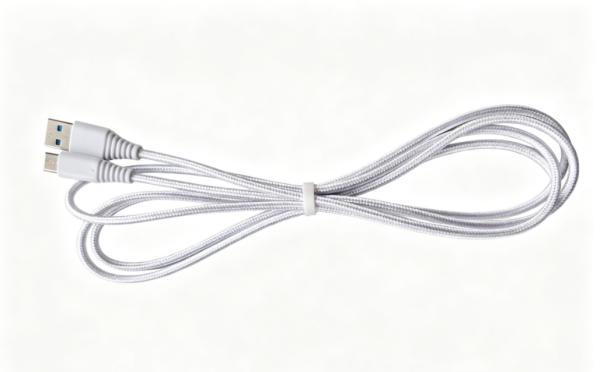 White Nylon Braided USB-A To Type-C Fast Charging Data Cable