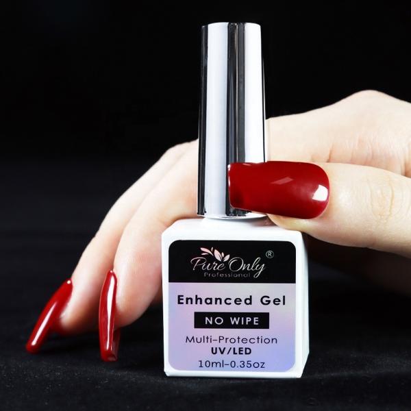 Matériau de protection de l'environnement Gel ongles vernis de base manteau haut avec lampe LED 30s Temps de guérison et choix écologique