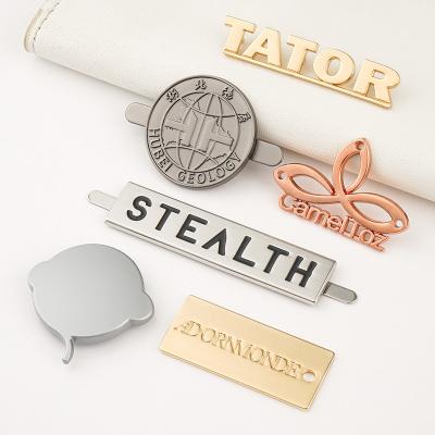 Metal Logo Plate Engraved Metal Labels for Bags Customer's Designs and Eco-Friendly