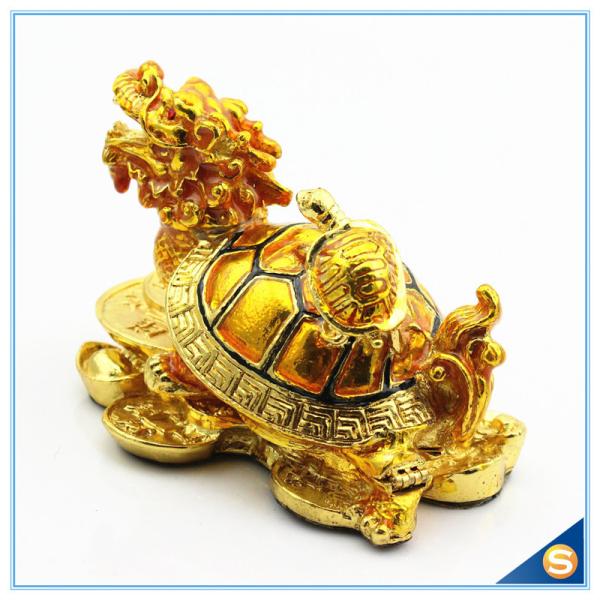 Gold Plated Dragon Turtle With Money Shape Enamel Trinket Box For Decorative SCJ422