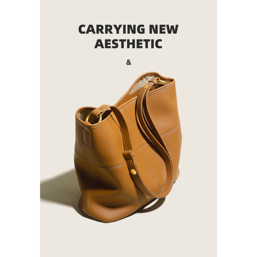 New PU Shoulder Bag Large Capacity Leather Retro Fashion One-Shoulder Messenger Bag