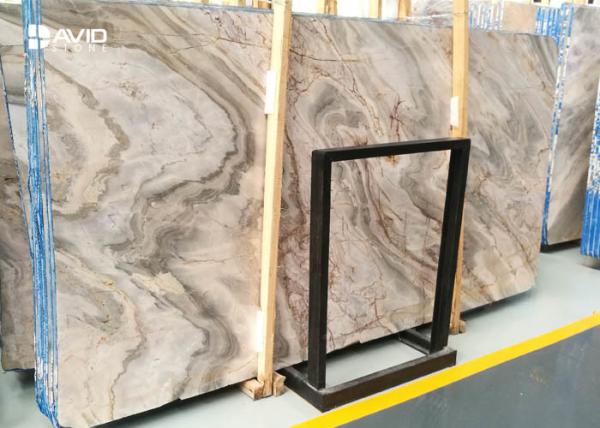 Highly Polished Countertop Marble Slab Brown And Grey 18/20/30mm Thickness