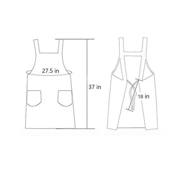 Attractive Womens Kitchen Aprons With Pockets , House Cleaning Aprons 37 Inches Long