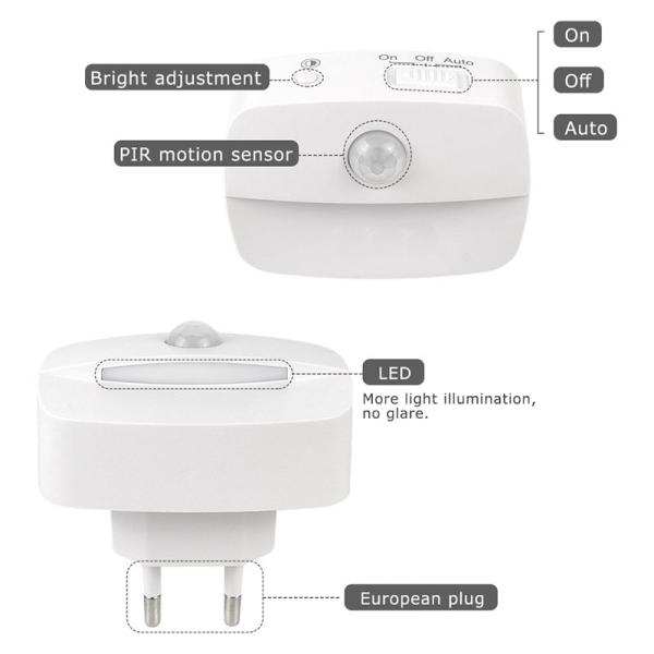 Battery Powered Plug In 220V Induction Night Light For Hallway Stairs