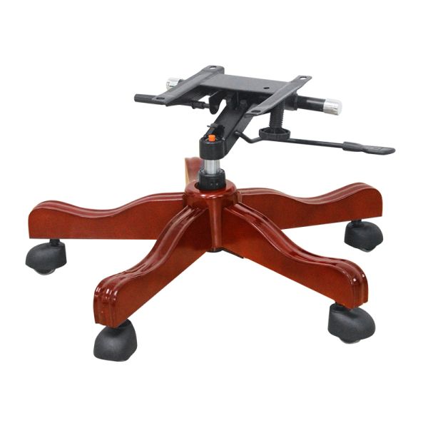 Офис Босс Крутящийся стул Деревянная основа Большой классный стул Пятизвездочный стул