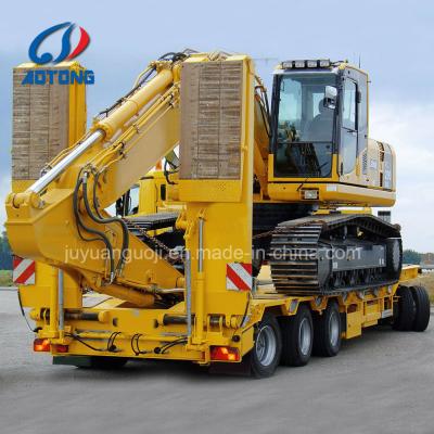 Truck Trailer Excavator Transporting Gooseneck Lowbed 3 Axles 60ton Low Bed Trailer with Ladder