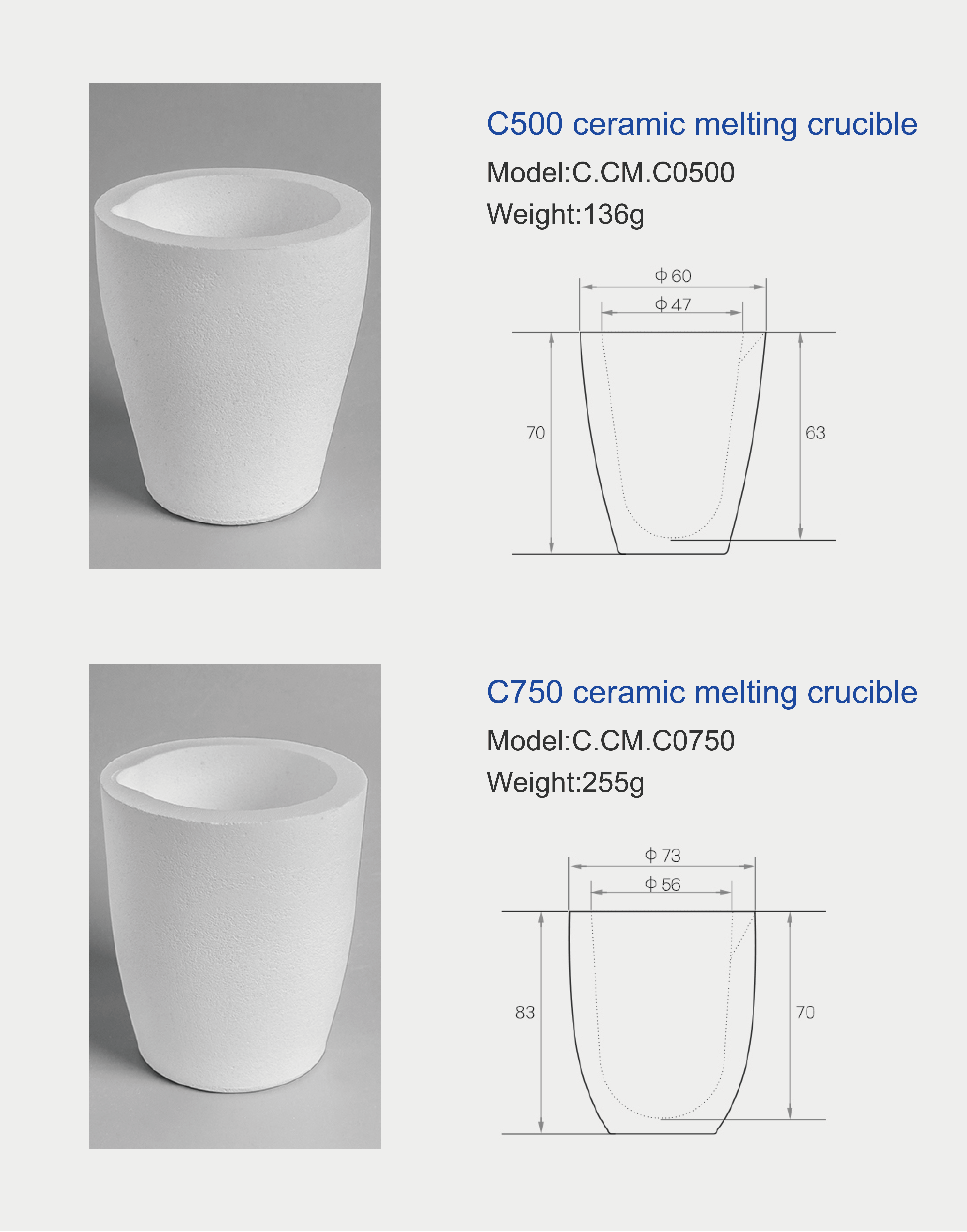 C Series Ceramic Melting Crucible
