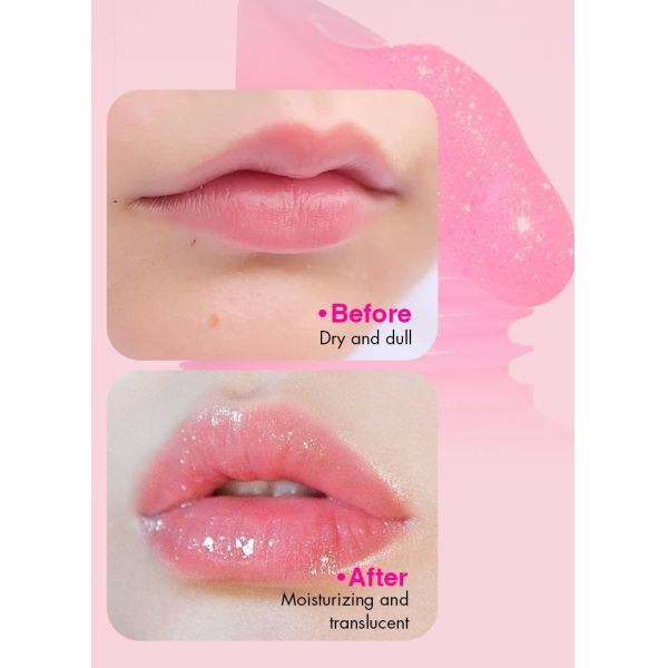 Mix Rainbow Color Glitter Essence Lip Gloss Shining Lip Oil Keychain 13ml