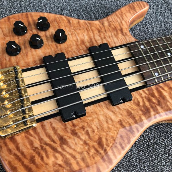 Ken Smith 6 strings Electric Bass Guitar,Burst maple top Active pickups Guitar Bass Golden hardware
