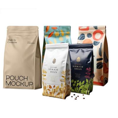 Sacos de café de material composto multicolorido e de qualidade alimentar com válvula de ar unidirecional para manter a secura