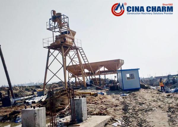 Electric Power Concrete Batching Plant 110kw For Construction Works