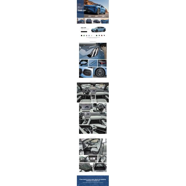 New Ev Cars Zeekr 001 5-Door 5-Seat Hatchback 750KM Long Range 2025 Electric Vehicles for Adults