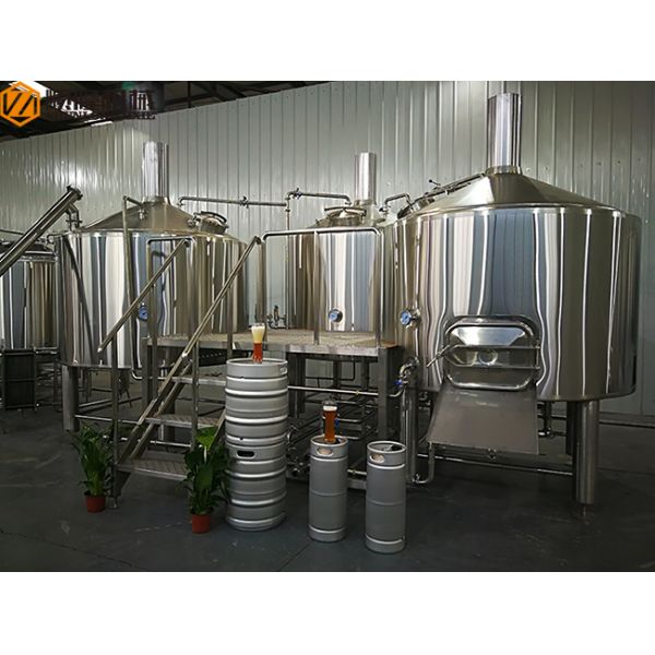 Industrial Large Beer Brewing Equipment 3 Vessel With Stout Tanks / Kettles
