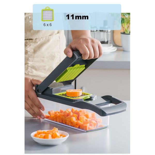 Metal Vegetable Chopper Onion Cutter Multifunctional Slicer Grater With Colander Basket