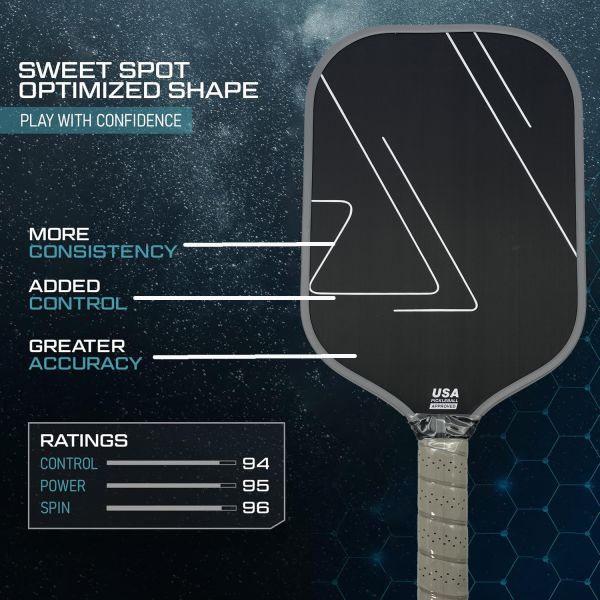 JOOLA Gen3 Graphite Black Pickle Ball Racket16.5''*7.5'' Carbon Fiber Pickleball Paddle