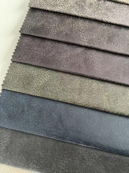 Faux Leather Sofa Fabric Embossed Wrinkle Resistant For Upholstery