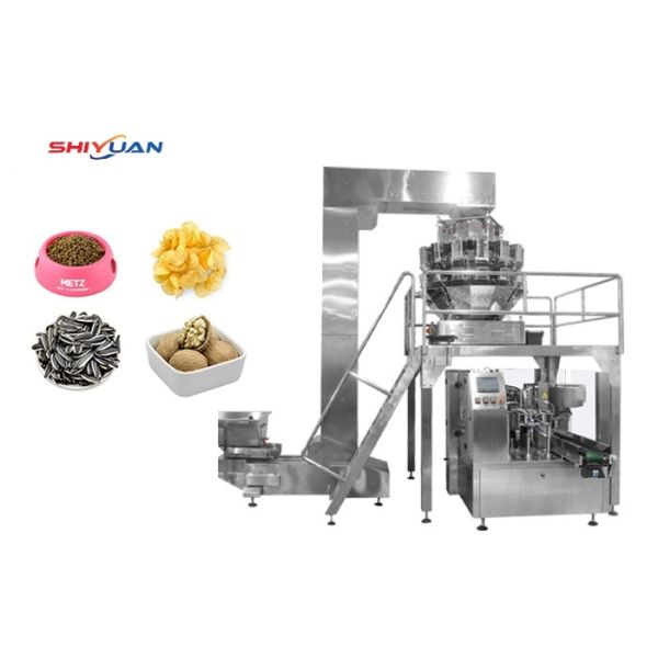 Premade Bag Doypack Packing Machine 6KW 380V Flat Pouch Packaging Machine