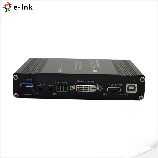 USB KVM RS232双方向ステレオオーディオGPIO付き多機能DVI光ファイバーエクステンダー