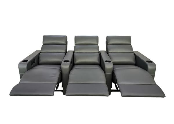 Grey 34kg/m3 3 Seater Motorized Electric Recliner Sofa