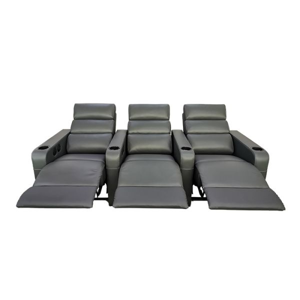 Natural Leather Recliner Adjustable Theater Seating